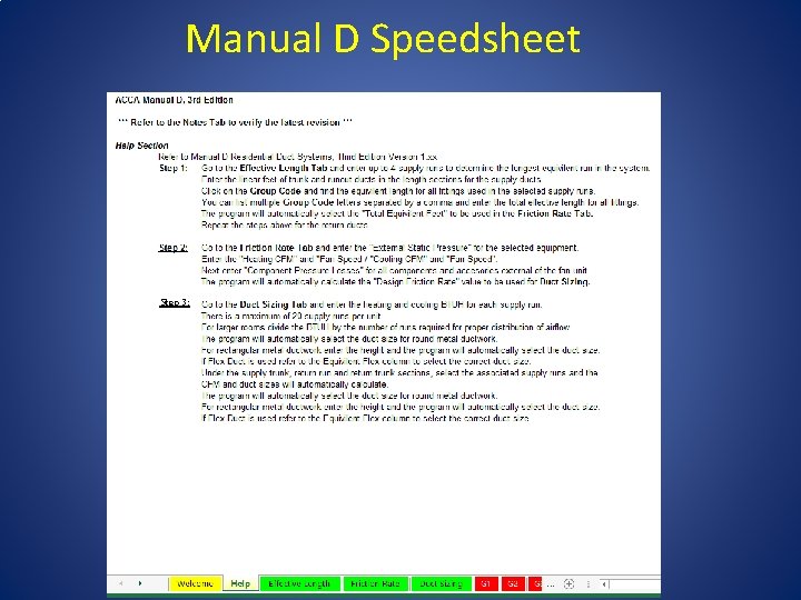 Manual D Speedsheet Step 3: 