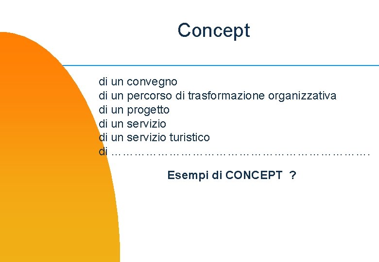 Concept di un convegno di un percorso di trasformazione organizzativa di un progetto di