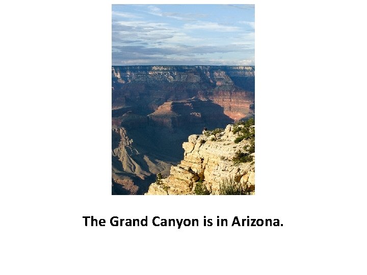 The Grand Canyon is in Arizona. 