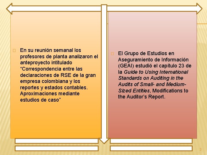 � En su reunión semanal los profesores de planta analizaron el anteproyecto intitulado “Correspondencia