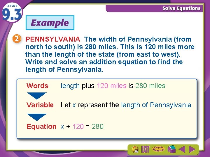 PENNSYLVANIA The width of Pennsylvania (from north to south) is 280 miles. This is