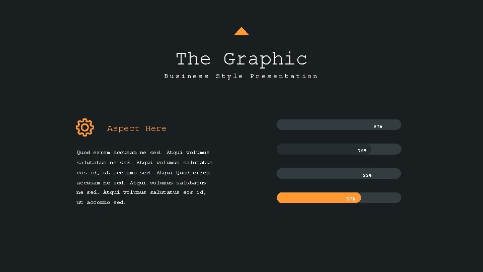 The Graphic Business Style Presentation 97% Aspect Here 79% Quod errem accusam ne sed.