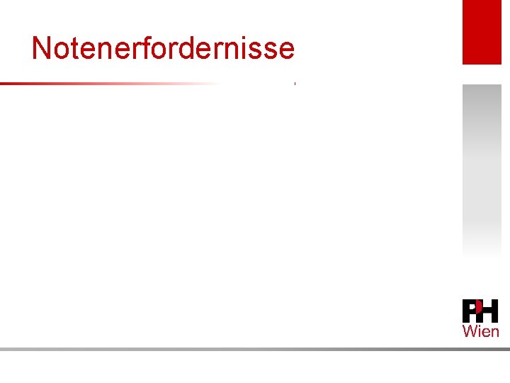 Notenerfordernisse 