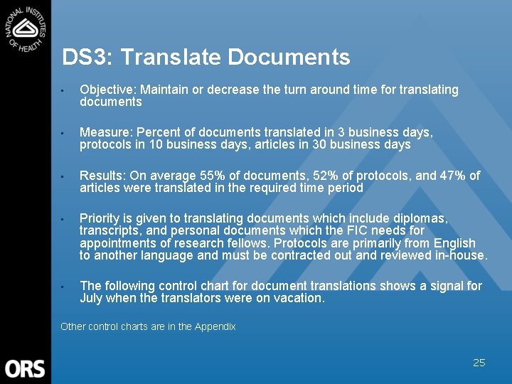 DS 3: Translate Documents • Objective: Maintain or decrease the turn around time for