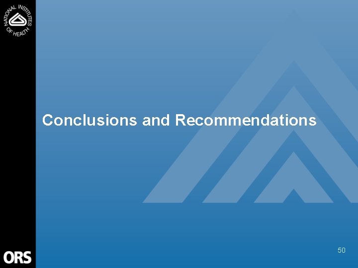 Conclusions and Recommendations 50 