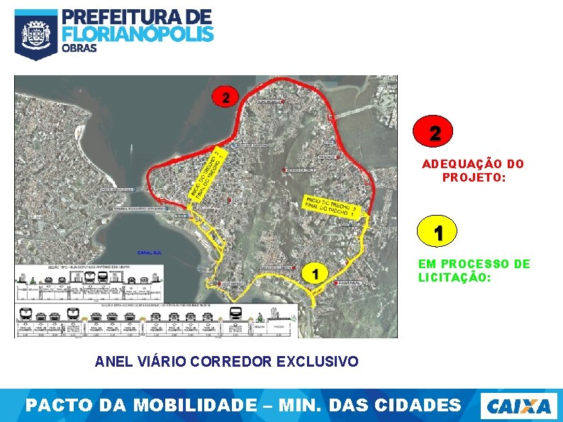 2 ADEQUAÇÃO DO PROJETO: 1 EM PROCESSO DE LICITAÇÃO: ANEL VIÁRIO CORREDOR EXCLUSIVO PACTO