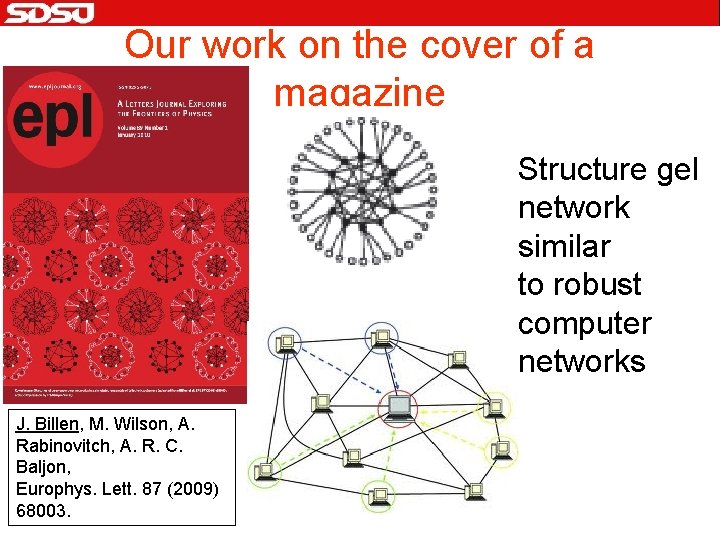 Our work on the cover of a magazine Structure gel network similar to robust