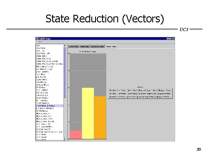 State Reduction (Vectors) UCI 20 