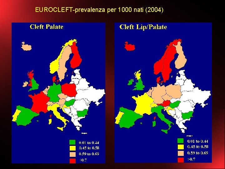 EUROCLEFT-prevalenza per 1000 nati (2004) 