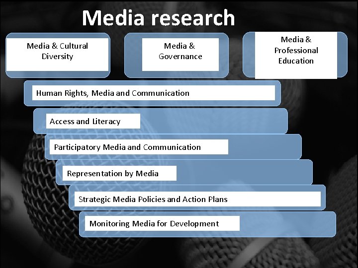Media research Media & Governance Media & Cultural Diversity Human Rights, Media and Communication