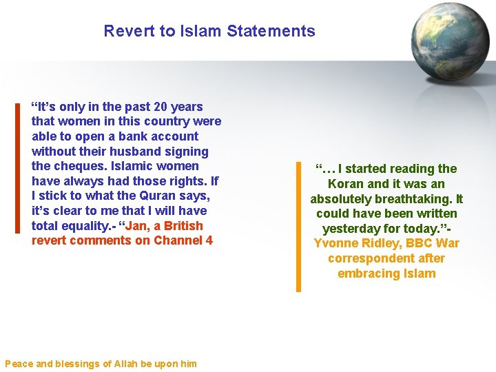 Revert to Islam Statements “It’s only in the past 20 years that women in