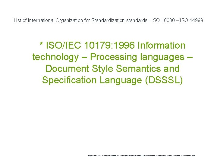 List of International Organization for Standardization standards - ISO 10000 – ISO 14999 *