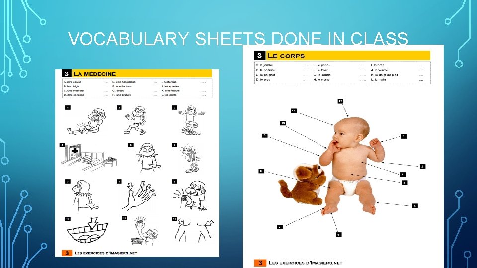 VOCABULARY SHEETS DONE IN CLASS 