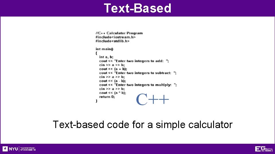Text-Based Text-based code for a simple calculator 