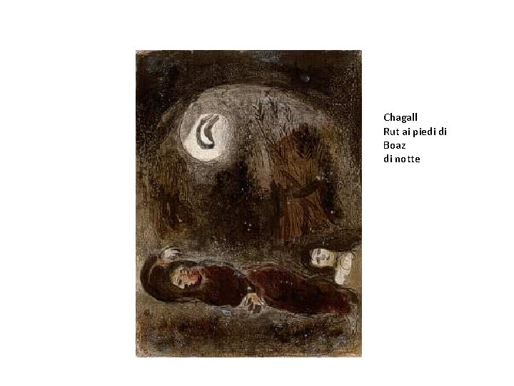 Chagall Rut ai piedi di Boaz di notte 