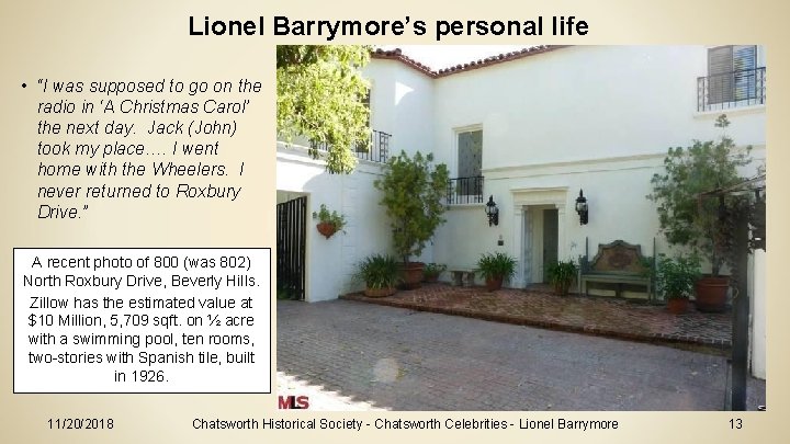 Lionel Barrymore’s personal life • “I was supposed to go on the radio in