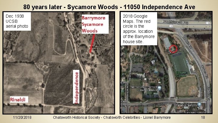 80 years later - Sycamore Woods - 11050 Independence Ave Dec 1938 UCSB aerial