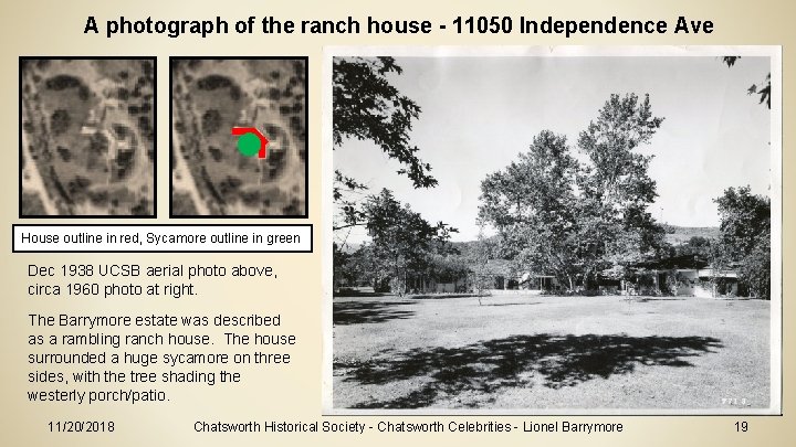 A photograph of the ranch house - 11050 Independence Ave 2018 Google Maps. The