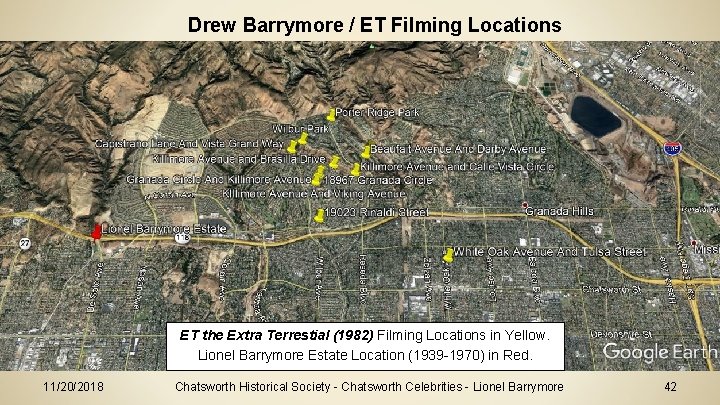 Drew Barrymore / ET Filming Locations ET the Extra Terrestial (1982) Filming Locations in