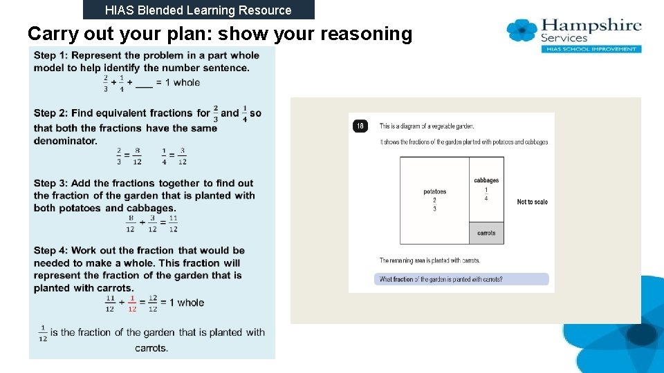 HIAS Blended Learning Resource Carry out your plan: show your reasoning 