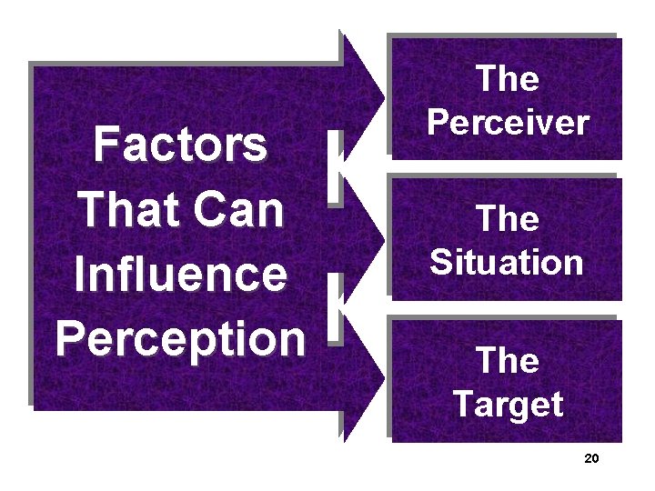 Factors That Can Influence Perception The Perceiver The Situation The Target 20 