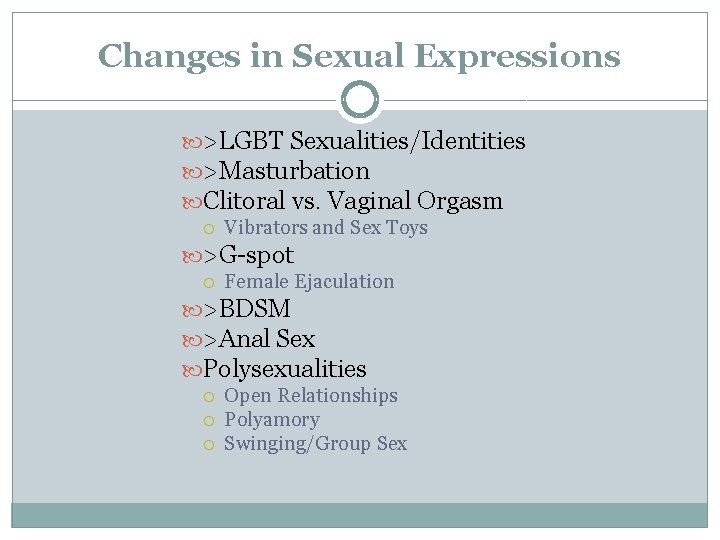 Changes in Sexual Expressions >LGBT Sexualities/Identities >Masturbation Clitoral vs. Vaginal Orgasm Vibrators and Sex