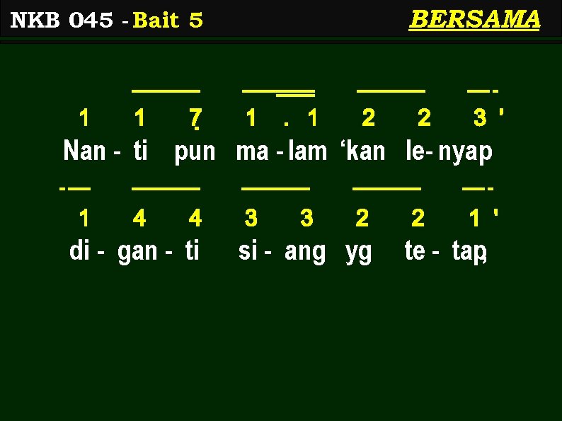 BERSAMA NKB 045 - Bait 5 1 1 7< 1 . 1 2 2