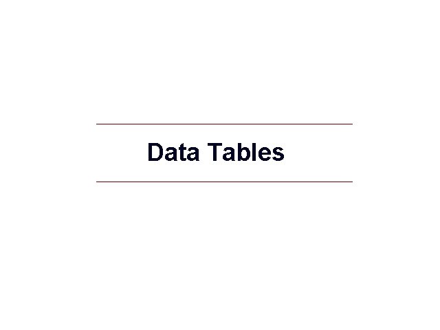 Data Tables GIS 10 