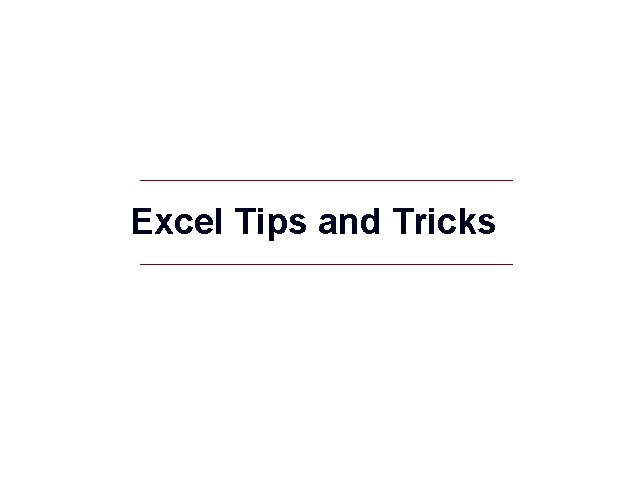 Excel Tips and Tricks GIS 60 