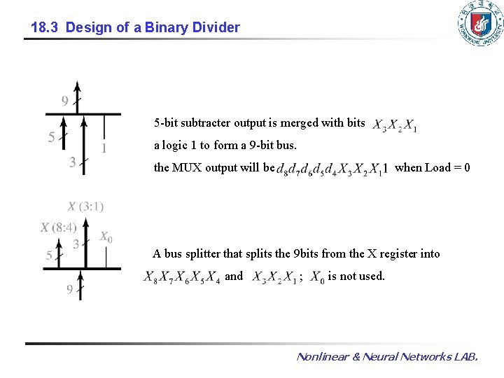 18. 3 Design of a Binary Divider 5 -bit subtracter output is merged with