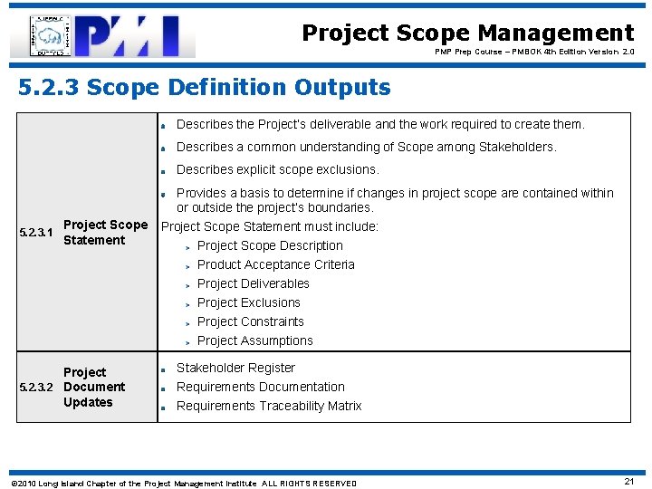 Project Scope Management PMP Prep Course – PMBOK 4 th Edition Version 2. 0