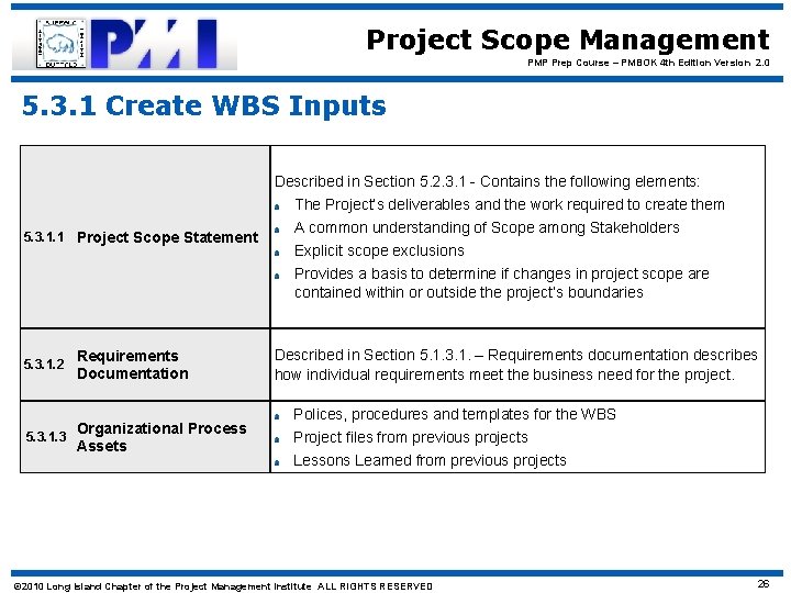Project Scope Management PMP Prep Course – PMBOK 4 th Edition Version 2. 0