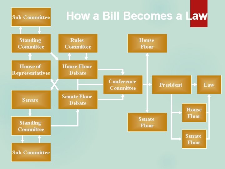 Sub Committee How a Bill Becomes a Law Standing Committee Rules Committee House of