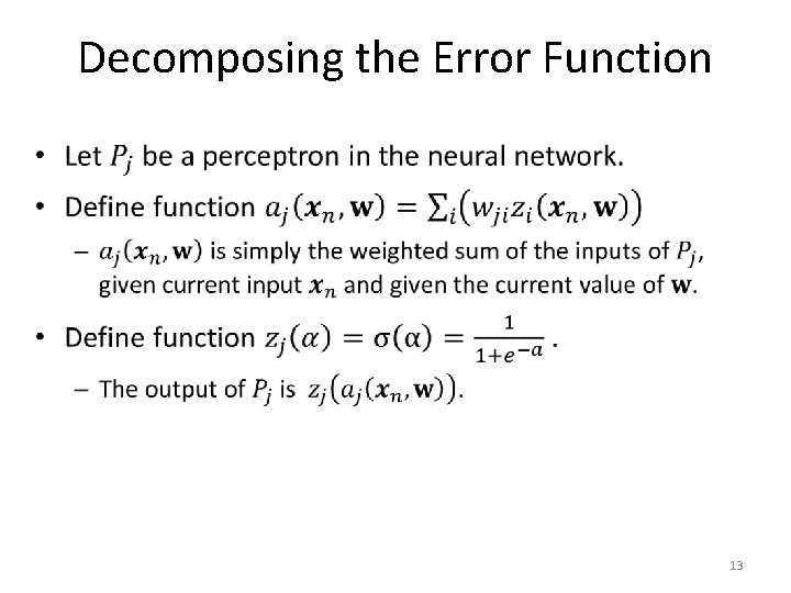 Decomposing the Error Function • 13 
