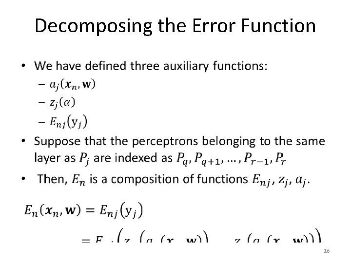 Decomposing the Error Function • 16 