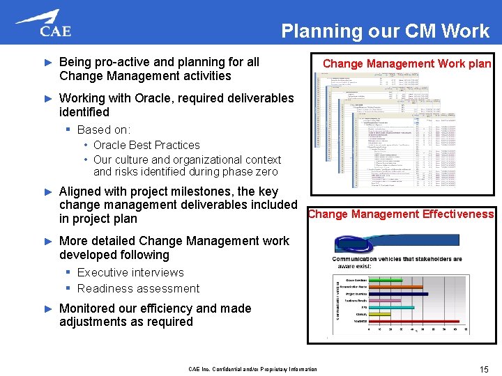 Planning our CM Work ► Being pro-active and planning for all Change Management activities