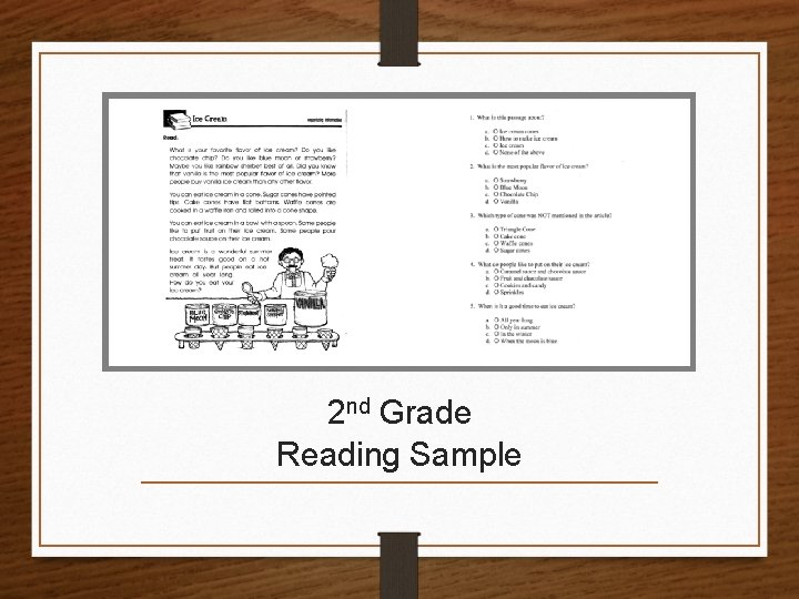 2 nd Grade Reading Sample 