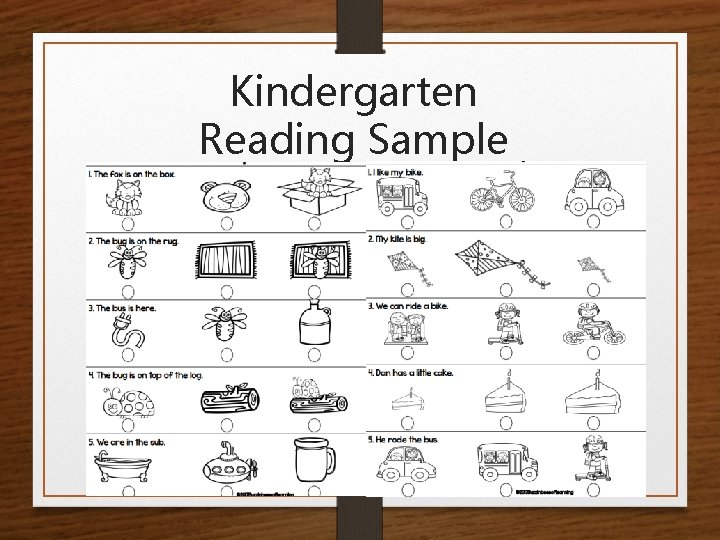Kindergarten Reading Sample 