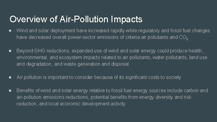 LongTerm Implications and Air Quality Benefits of Wind