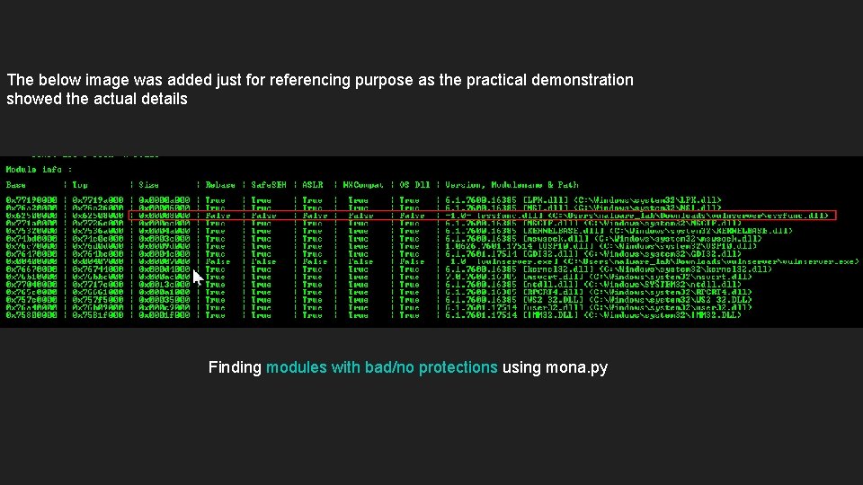The below image was added just for referencing purpose as the practical demonstration showed The below image was added just for referencing purpose as the practical demonstration showed