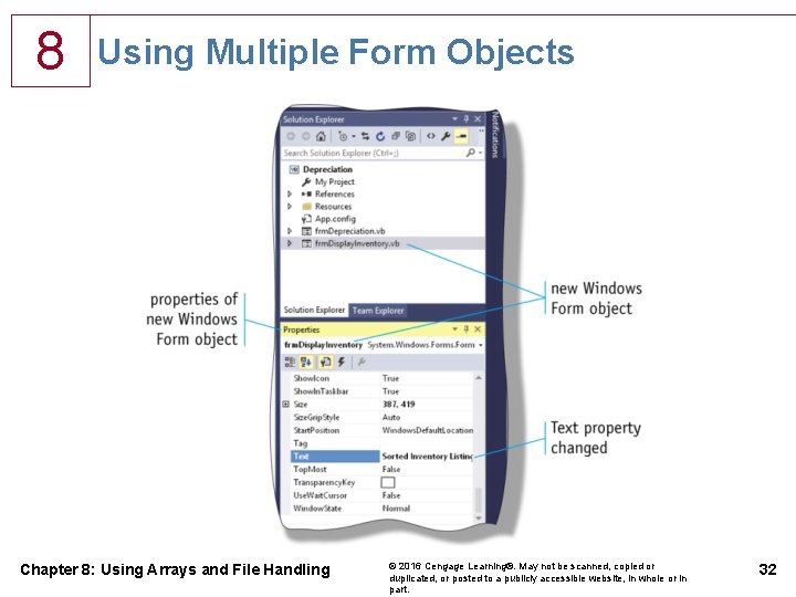 8 Using Multiple Form Objects Chapter 8: Using Arrays and File Handling © 2016 8 Using Multiple Form Objects Chapter 8: Using Arrays and File Handling © 2016