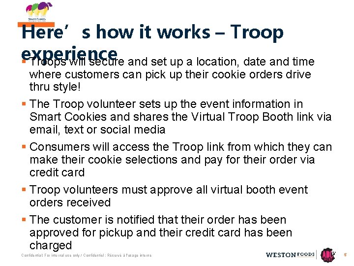 Here’s how it works – Troop experience § Troops will secure and set up