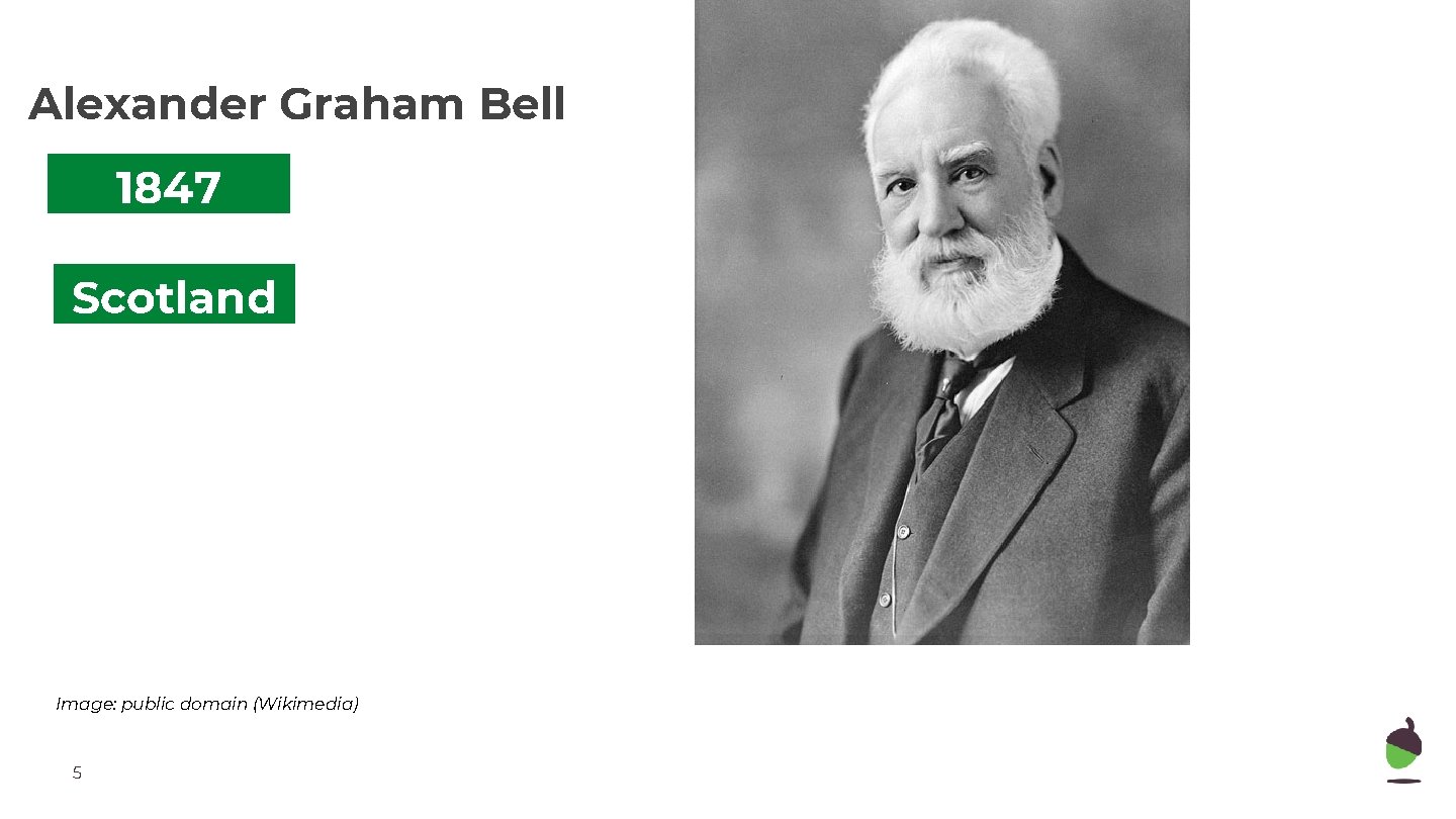 Alexander Graham Bell 1847 Scotland Image: public domain (Wikimedia) 5 