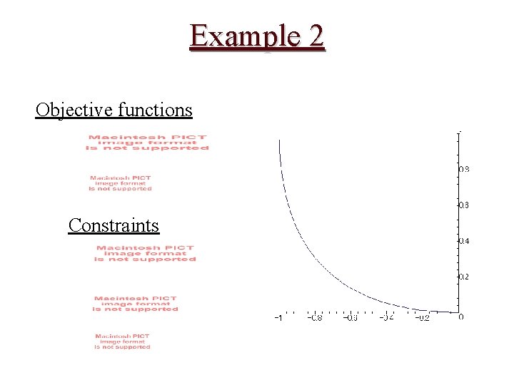 Example 2 Objective functions Constraints 