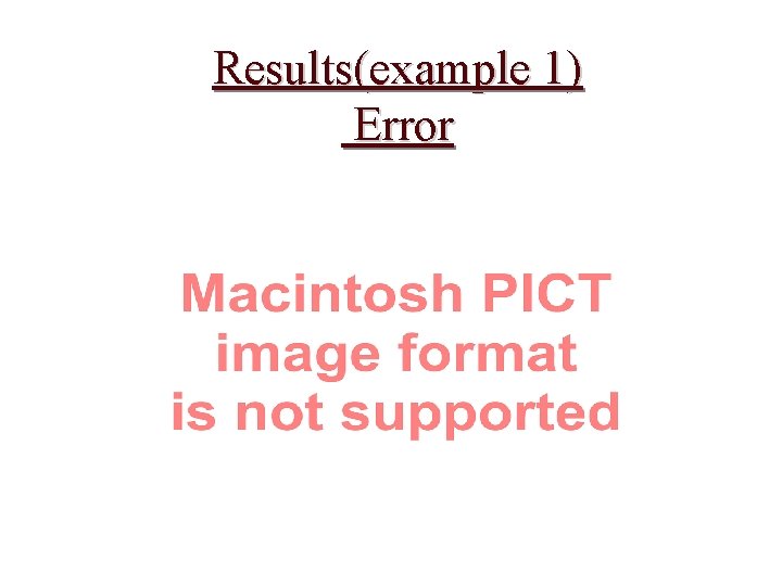 Results(example 1) Error 