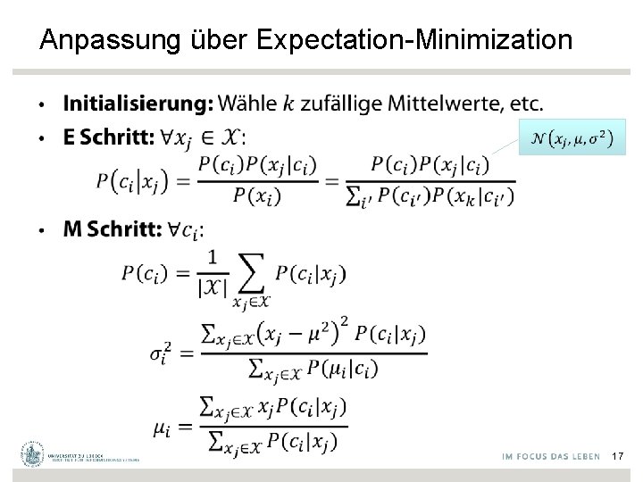 Anpassung über Expectation-Minimization • 17 