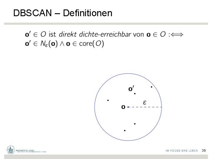 DBSCAN – Definitionen 38 