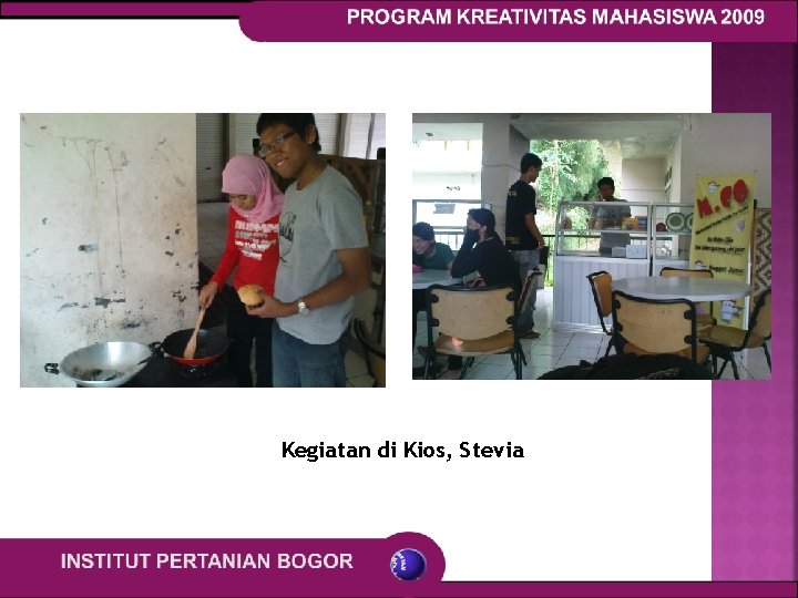 Kegiatan di Kios, Stevia 