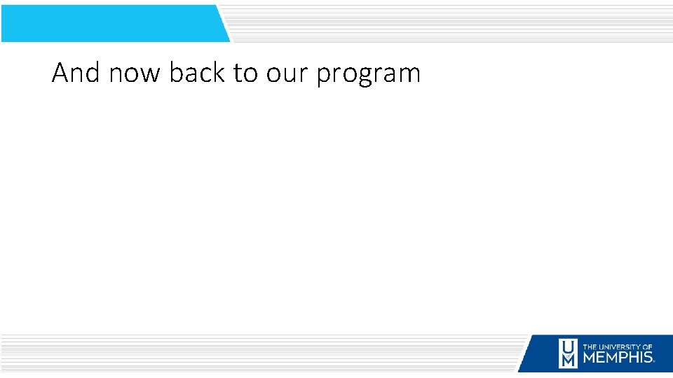 And now back to our program 