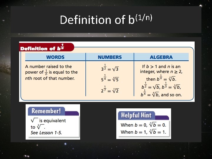Definition of b(1/n) 